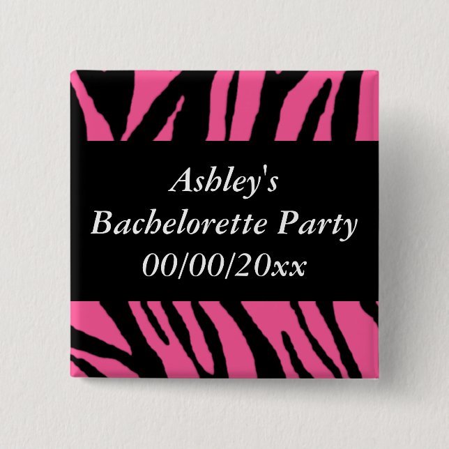 Bachelorette Party 15 Cm Square Badge (Front)