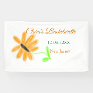 Bachelorette party add name date place sunflower  banner
