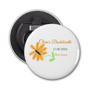 Bachelorette party add name date place sunflower  bottle opener