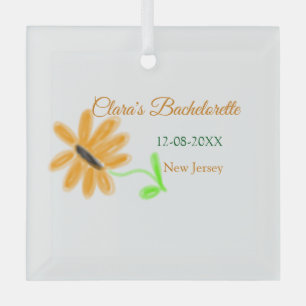 Bachelorette party add name date place sunflower  glass tree decoration
