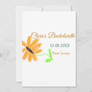 Bachelorette party add name date place sunflower invitation