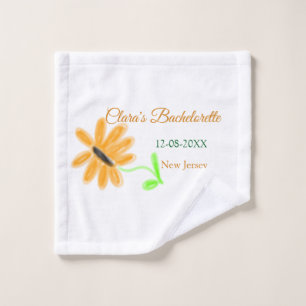 Bachelorette party add name date place sunflower  wash cloth
