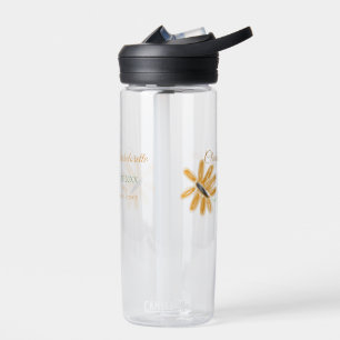 Bachelorette party add name date place sunflower  water bottle