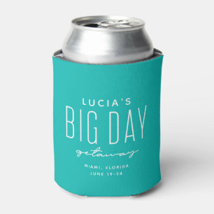 Bachelorette party big day getaway teal favour can cooler