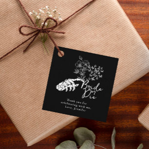 Bachelorette Party Black Gothic Floral Thank You Favour Tags