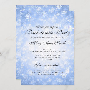Bachelorette Party Blue Winter Wonderland Invitation