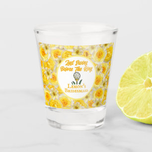 Bachelorette Party, Bridal Shower Yellow Flowers Shot Glass