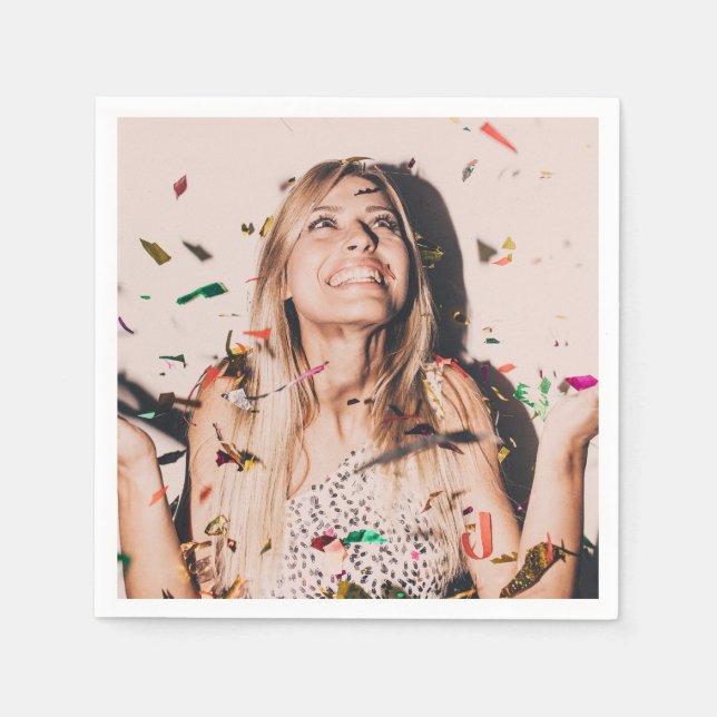 Bachelorette Party Bride Face Photo  Napkin (Front)