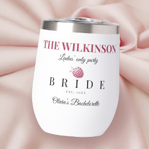 Bachelorette party Bride Last Name Wine Tumbler