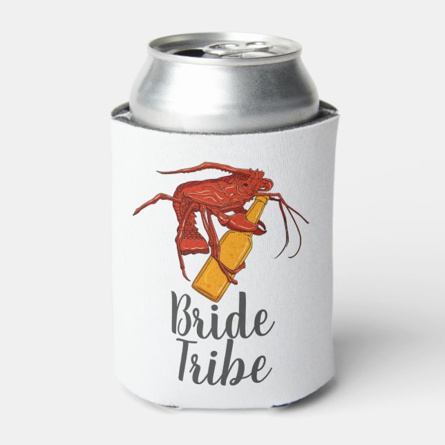 Bachelorette Party Bride Tribe Lobster Custom Can Cooler (Can Front)