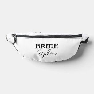 Bachelorette Party Brides Name Black & White Bum Bags