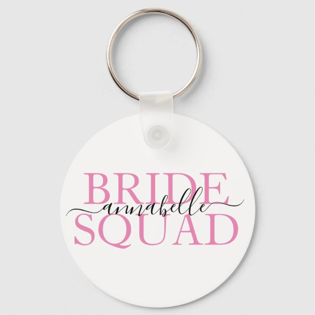 Bachelorette Party Bridesmaid Bride Squad  Key Ring (Front)