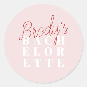 Bachelorette Party - Brody Classic Round Sticker