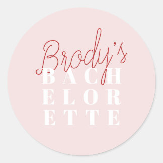Bachelorette Party - Brody Classic Round Sticker