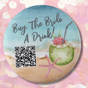 Bachelorette Party Buy Bride A Drink 6 Cm Round Badge