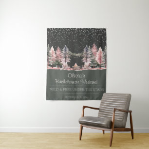 Bachelorette Party Camping Weekend Photo Backdrop  Tapestry