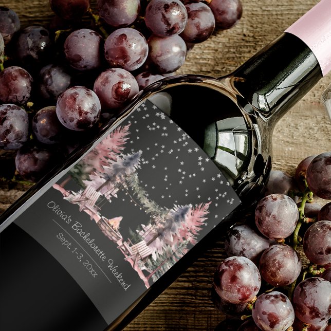 Bachelorette Party Camping Weekend Wine Label (Creator Uploaded)