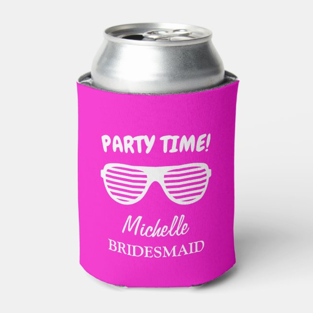 Bachelorette party can coolers for bridal crew (Can Front)