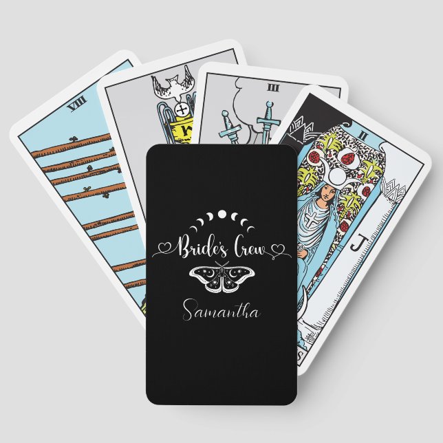 Bachelorette party celestial personalised playing cards (Back)