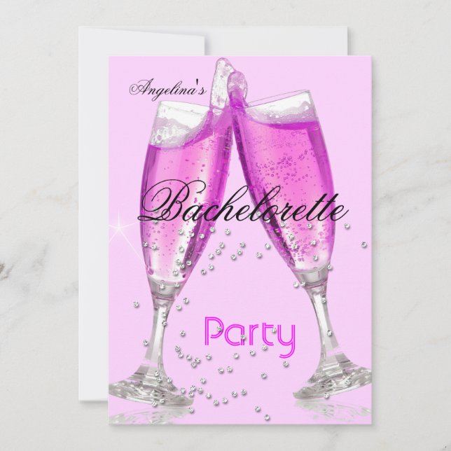 Bachelorette Party Champagne pink Invitation (Front)