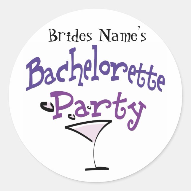 Bachelorette Party Classic Round Sticker (Front)