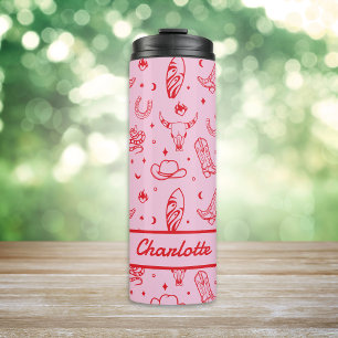 Bachelorette Party Coastal Cowgirl Custom Thermal Tumbler