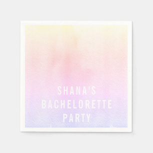 Bachelorette Party Cocktail Napkins Watercolor