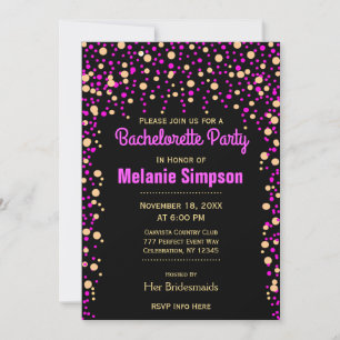 Bachelorette Party   Confetti Invitation