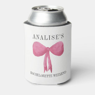 Bachelorette Party Coozie Cooler Pink Pastel Bow