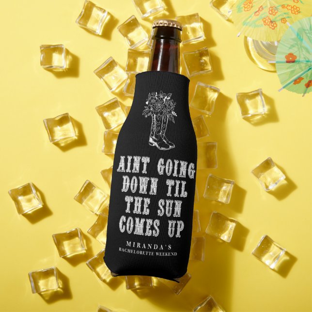 Bachelorette Party Country Cowgirl Saying Bottle Cooler (In Situ Summer)