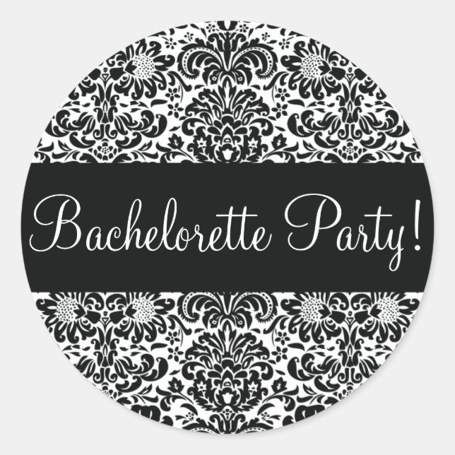Bachelorette Party Damask Envelope Seal (Front)