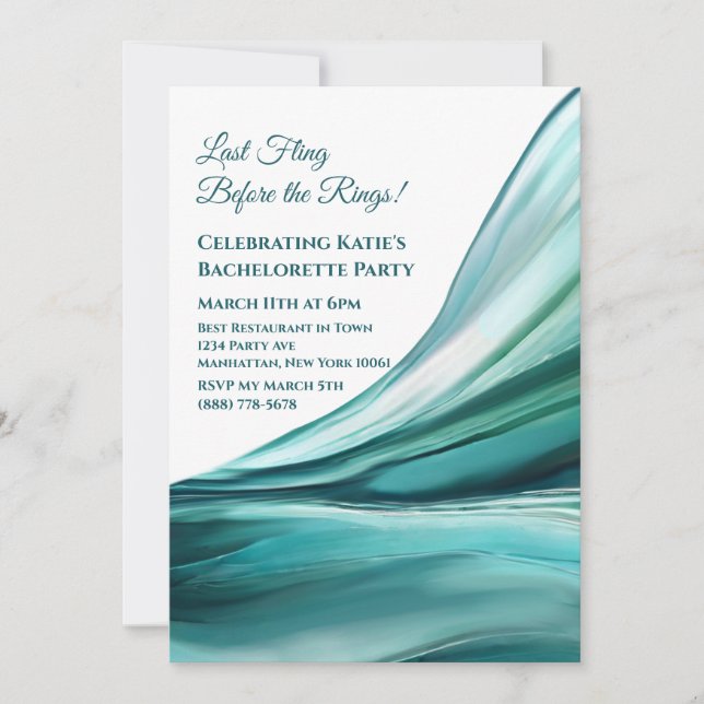 Bachelorette Party-Emerald Green- Invitation (Front)
