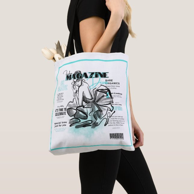 Bachelorette party fashion invitation tote bag (Close Up)