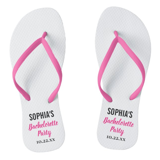 Bachelorette Party Favour Modern Typography Flip Flops (Footbed)