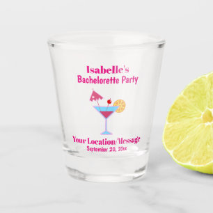 Bachelorette Party Favour Pink Cocktail Wedding Shot Glass