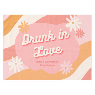 Bachelorette Party Favour Retro Pink & Orange Tablecloth