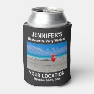 Bachelorette Party Favour Tropical Beach Trip Can  Can Cooler