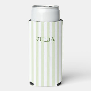 Bachelorette Party Favours With Name Striped Slim Seltzer Can Cooler