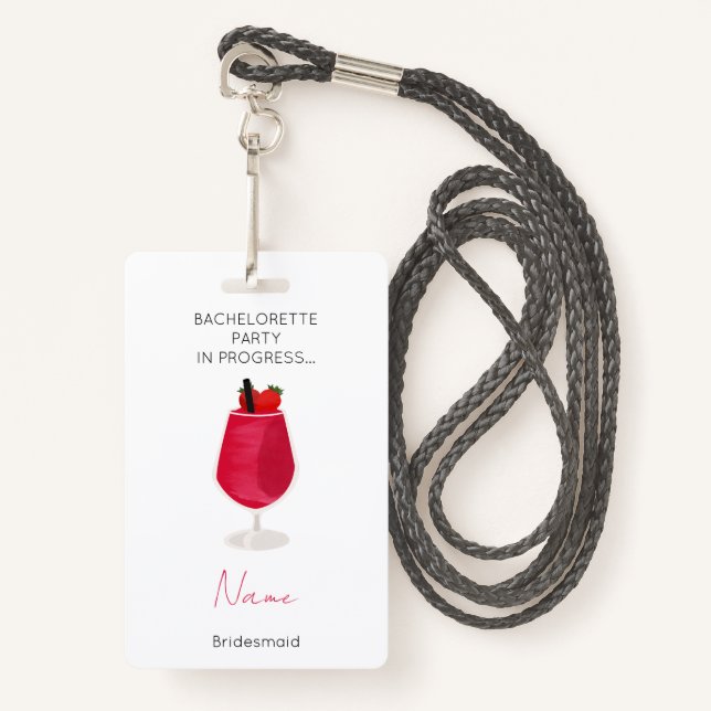 Bachelorette Party Girls Weekend Bridesmaid ID Badge (Front with Lanyard)