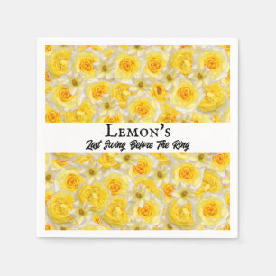 Bachelorette Party Golf Bridal Shower Lemon Yellow Napkin