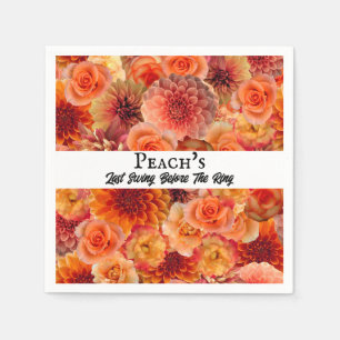 Bachelorette Party Golf Bridal Shower Peach Orange Napkin