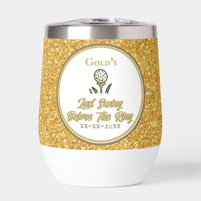 Bachelorette Party Golfing Gold Glitter (Front)