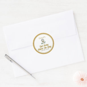 Bachelorette Party Golfing Gold Glitter Classic Round Sticker