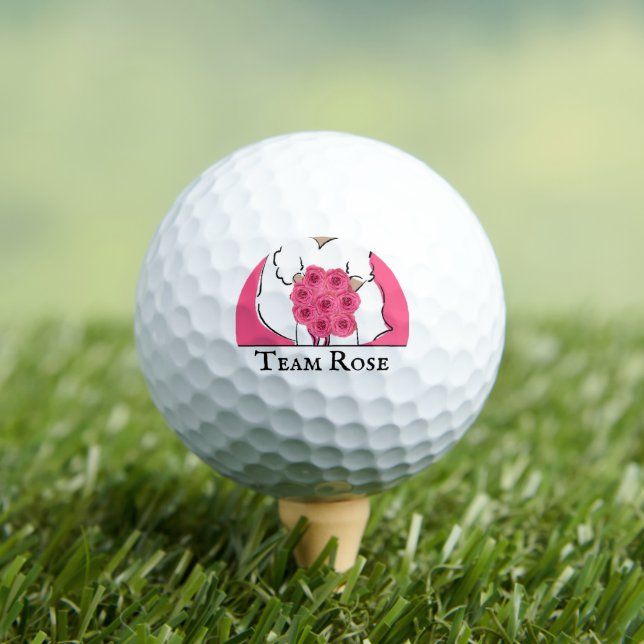 Bachelorette Party Golfing Pink Roses Personalised Golf Balls (Insitu Tee)