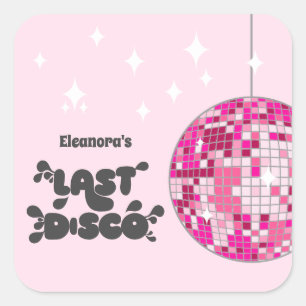 Bachelorette Party Groovy Last Disco Favour Square Sticker
