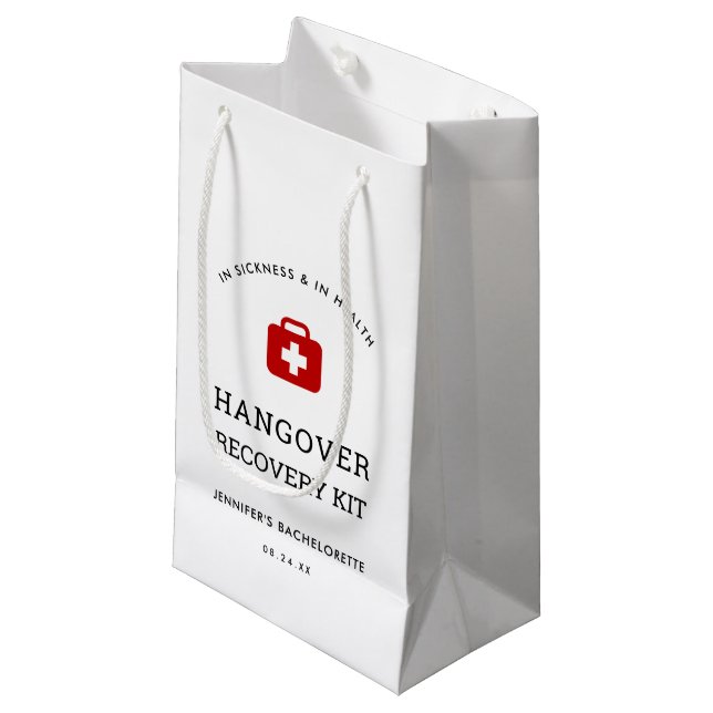 Bachelorette Party Hangover Recovery Kit Small Gift Bag (Front Angled)