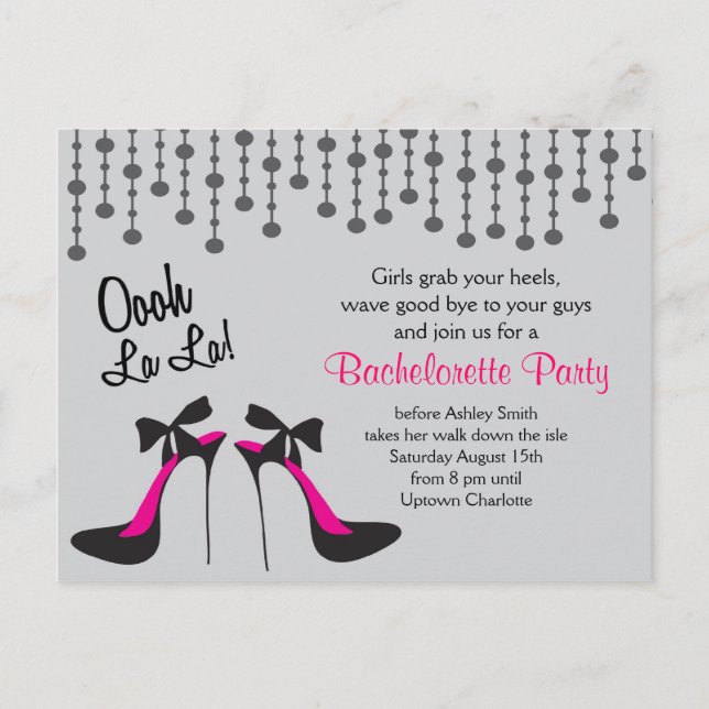 bachelorette party ideas Party / Girls Night Out/ Invitation Postcard (Front)