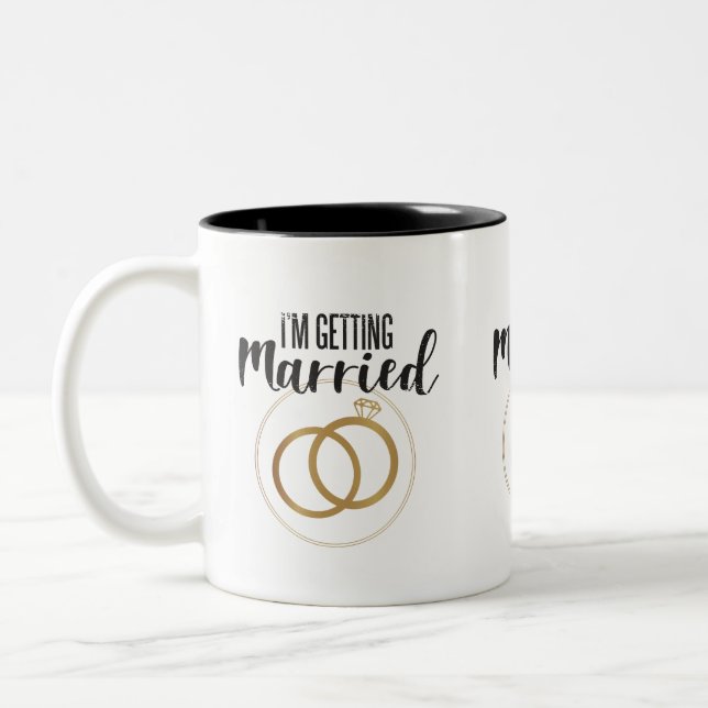 Bachelorette Party, I'm Getting Married  Two-Tone Coffee Mug (Left)
