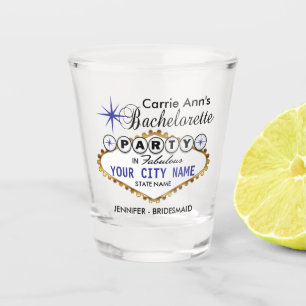 Bachelorette Party In Las Vegas Style - Dark Blue Shot Glass