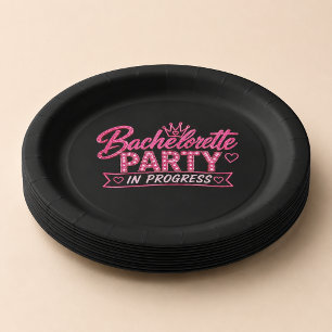 Bachelorette Party In Progress Paper Plate